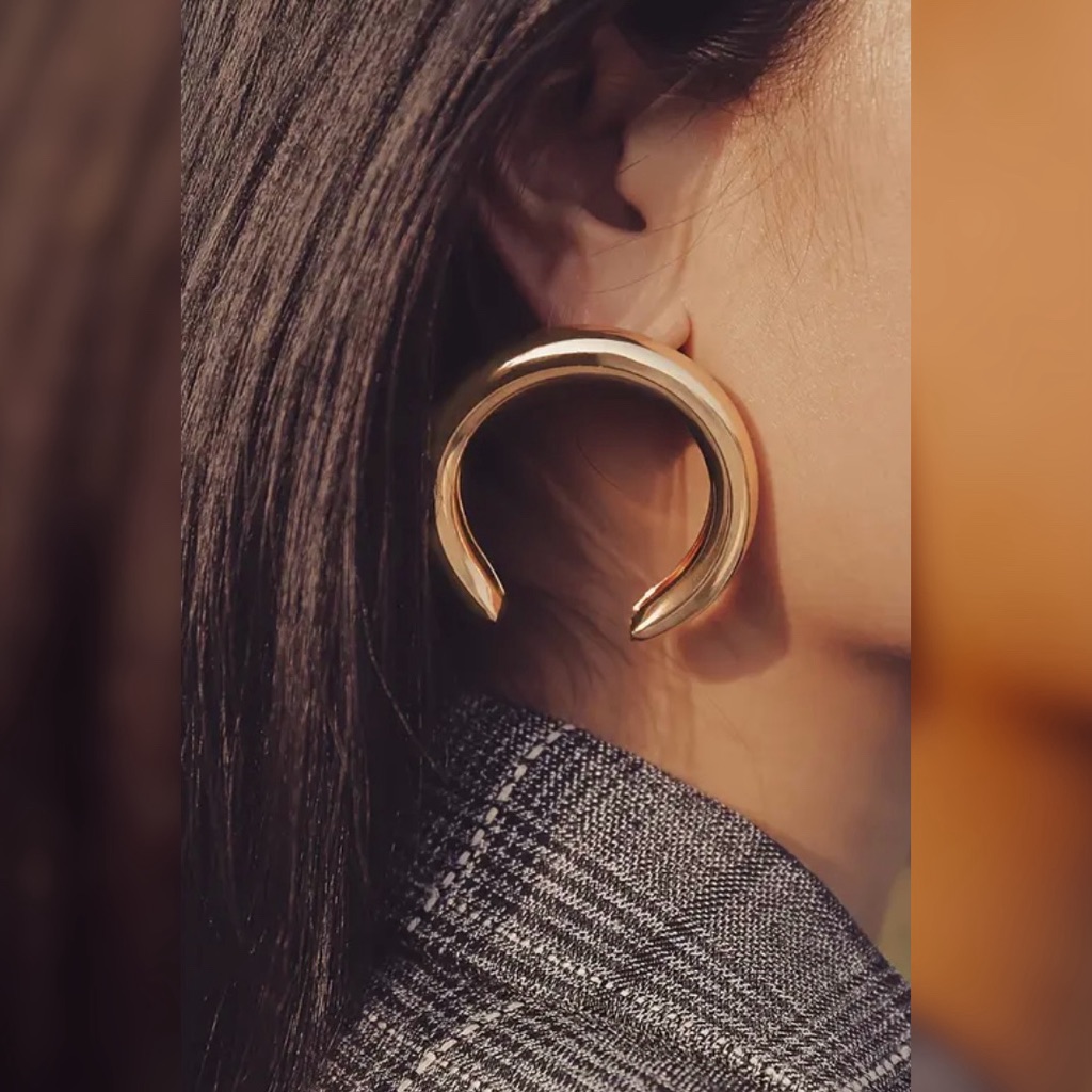 Gold Tone Open Hoops Glamorous